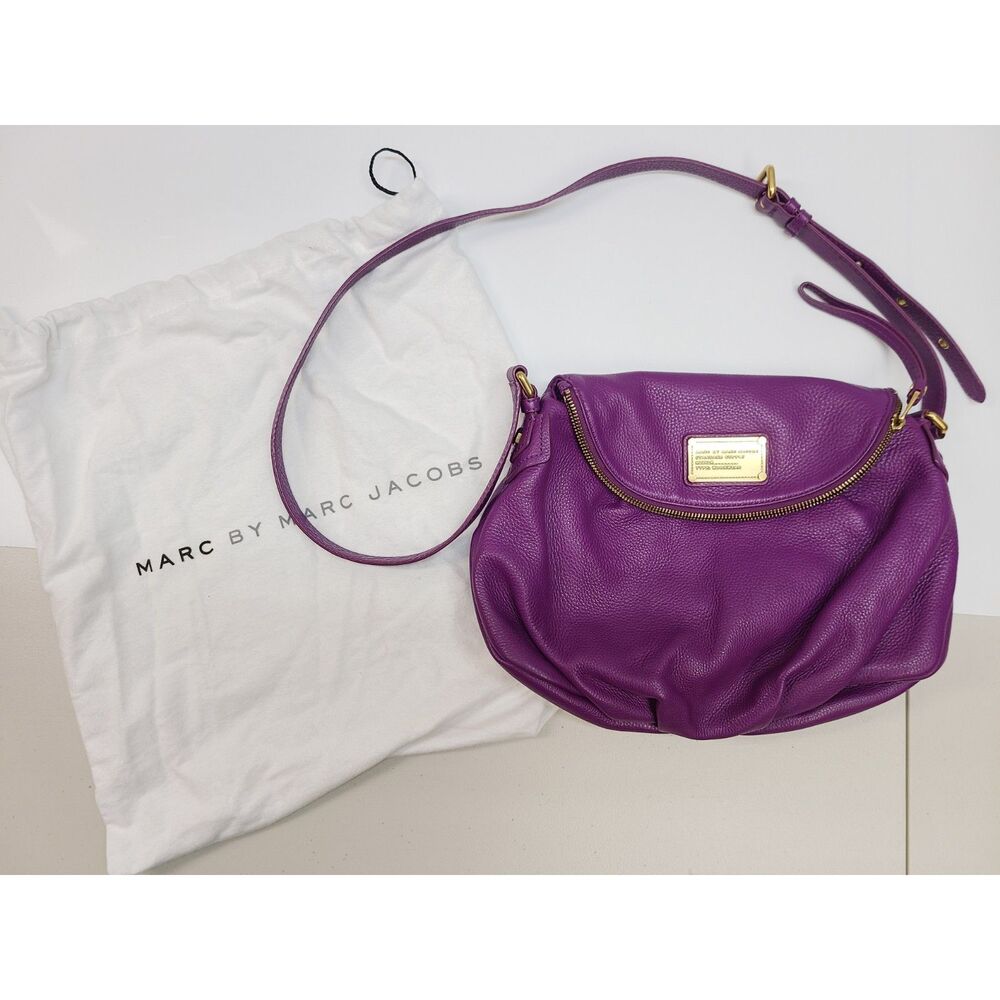 Marc by Marc Jacobs Purple Leather Natasha Crossbody Flap Bag with Dust Bag